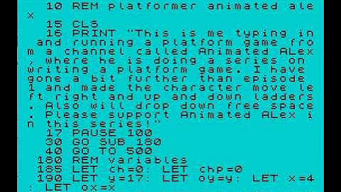 ZX Spectrum BASIC platformer V0.1