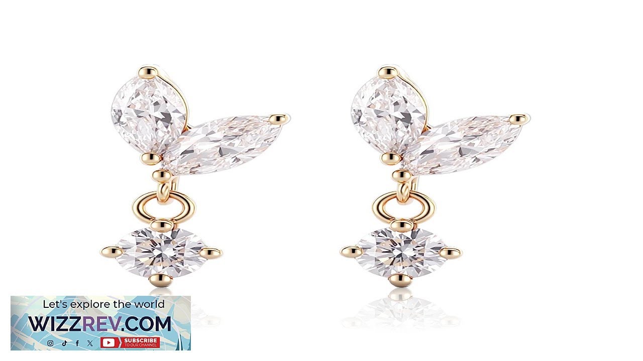 Серьги-подвески в виде бабочек из 18-каратного желтого золота с бриллиантами огранки «маркиз» и к...