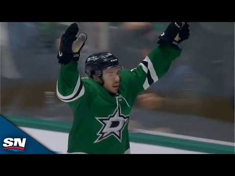Stars' Logan Stankoven Snipes First Career NHL Goal Off Beauty Fadeaway Feed From Wyatt Johnston