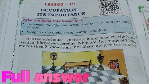 || 4th STD EVS|| lesson -19 Occupation -its importance|| full answer