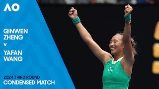 Qinwen Zheng v Yafan Wang Condensed Match | Australian Open 2024 Third Round