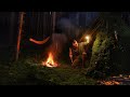 Crafting a MOSS covered Survival Shelter &amp; Cook in Deep Forest | Solo Bushcraft