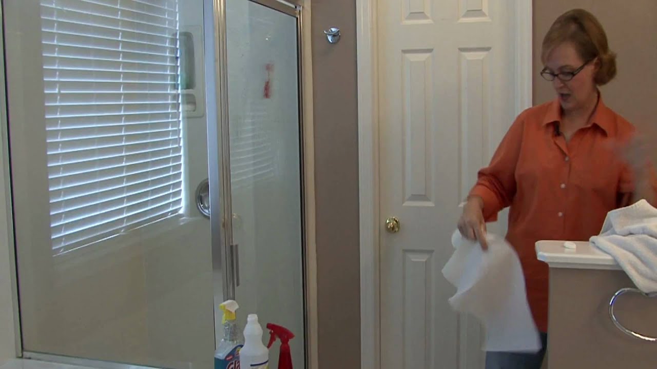 Bathroom Cleaning Tips : How to Clean Glass Shower Doors - YouTube