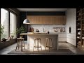 Minimalist Small Kitchen Design with a Bar Table; Smart Space Saving Elegance for Modern Living