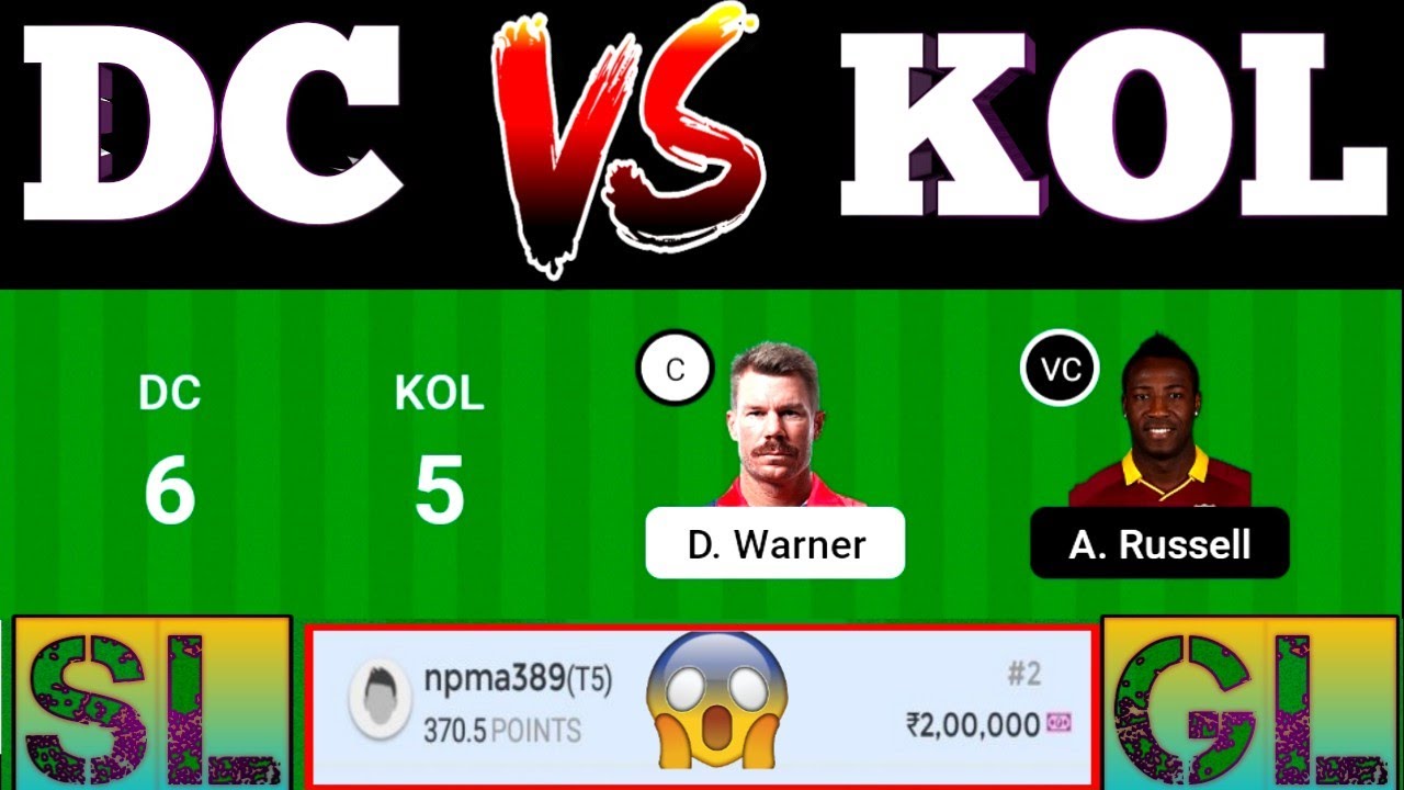 DC vs KOL DREAM11, DC vs KOL DREAM11 PREDICTION, DC vs KOL DREAM11 PREDICTION TODAY