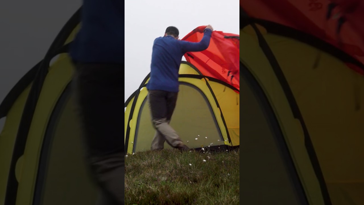 All Alone Pitching a Bergans Dome Tent in The Fog