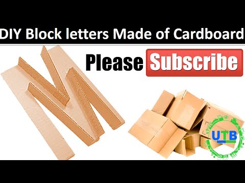 How to Make 3D Letters from Cardboard letter W , 3D letter DIY