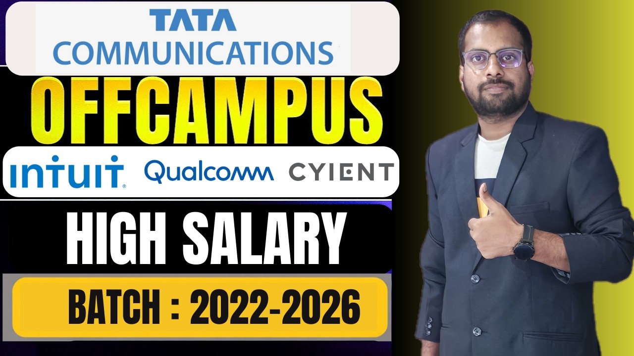 Tata Communication Freshers Latest Recruitment Drive | Intuit, Qualcomm, Cyient, Mrcooper Jobs