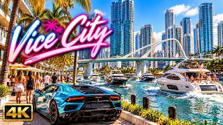 GTA 6 Vice City in REAL LIFE! 🇺🇸 Downtown Miami, Super Yachts & Luxury Lifestyle | 4K