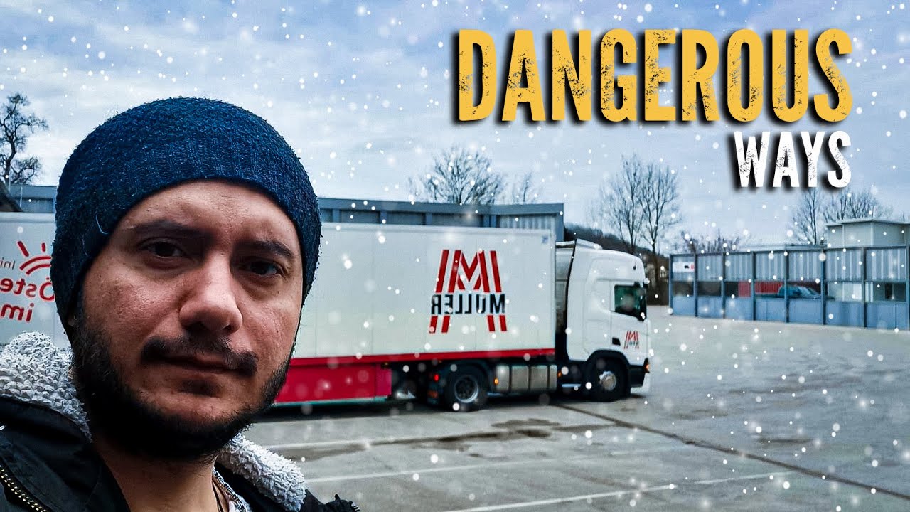 Driving a Truck on Dangerous Icy Roads | truck sliding in snow - YouTube