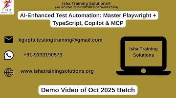 Playwright with Typescript Demo video on 27th Oct 2025.call/WhatsApp us on+91-9133190573 to enroll.