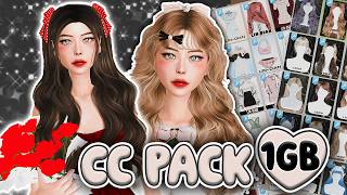 sims 4 FEMALE CC PACK all in one HAIR & DRESS cc folder 1GB // chinese princess ❤🤞
