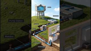 Reservoir to Tap: 3D Water Flow #PHE #CivilEngineering #WaterSupply #WaterTreatment #PipelineSystem