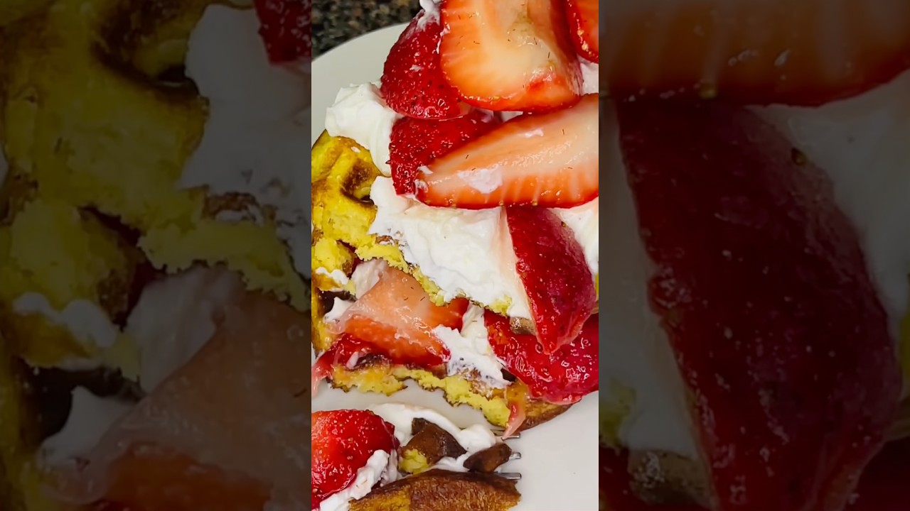 Strawberry Shortcake Chaffle Easy Keto Dessert