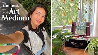 the BEST PAINT medium for beginners 🌱 paint with me + plant shopping