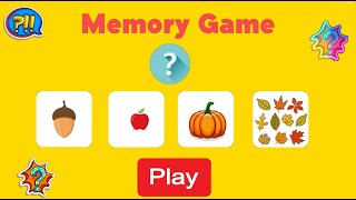 Memory GAME| Autumn Vocabulary| Fall | Learn English