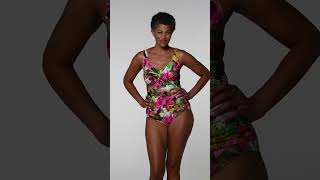 Maxine Women's Exotic Jungle Twist Front One Piece Swimsuit | SwimOutlet.com