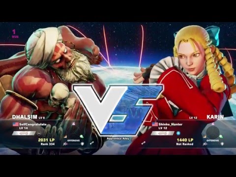 Street Fighter V Beta, UltraDavid (Dhalsim) vs Shink_Hunter (Karin)