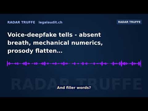 Voice-deepfake tells — absent breath, mechanical numerics, prosody flatten