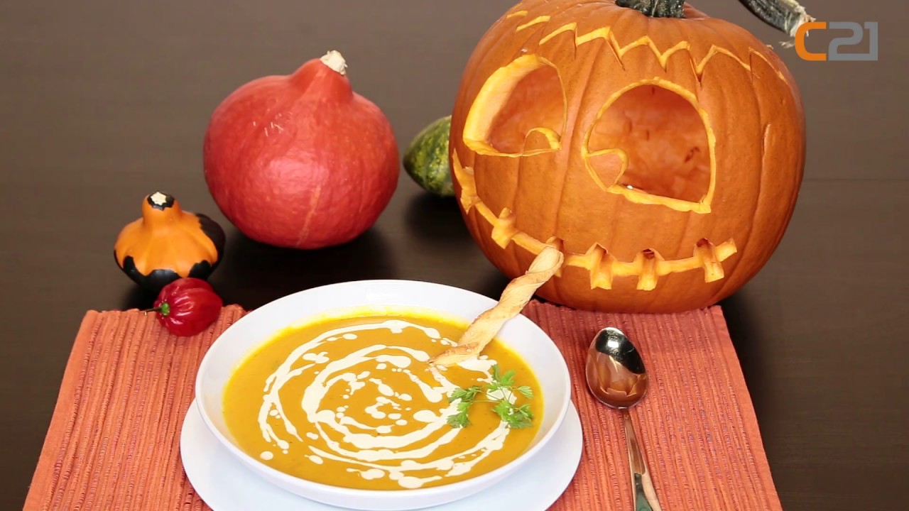 Kürbis zu Halloween: Tutorial würzige Suppe kochen - YouTube