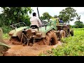 John Deere 5045D tractor stuck in deep mud Rescued by new holland 4710 tractor