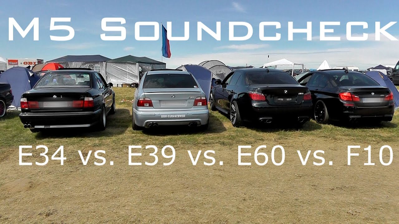 BMW M5 Sound Check - E34 vs E39 vs E60 vs F10 