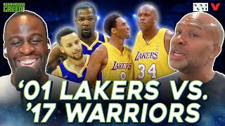 Draymond Green & Derek Fisher debate '01 Lakers vs. '17 Golden State Warriors: "It's a coin flip"