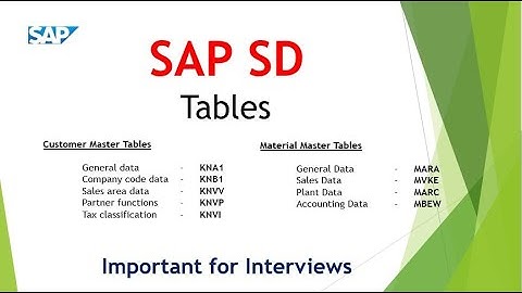 SAP SD Tables || Tables in Customer Master, material master, Sales Documents, Delivery, Billing
