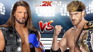 WWE 2K24 AJ STYLES VS. LOGAN PAUL FOR THE WWE UNITED STATES CHAMPIONSHIP BELT!