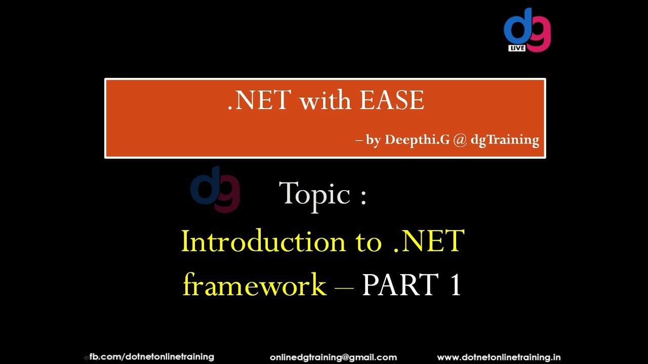 .NET framework - PART 1| dgTraining - YouTube