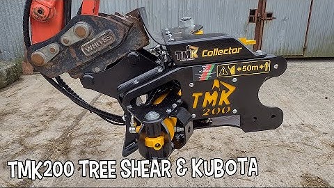 TMK200 tree shear on a Kubota U50-5 [Working demonstration]