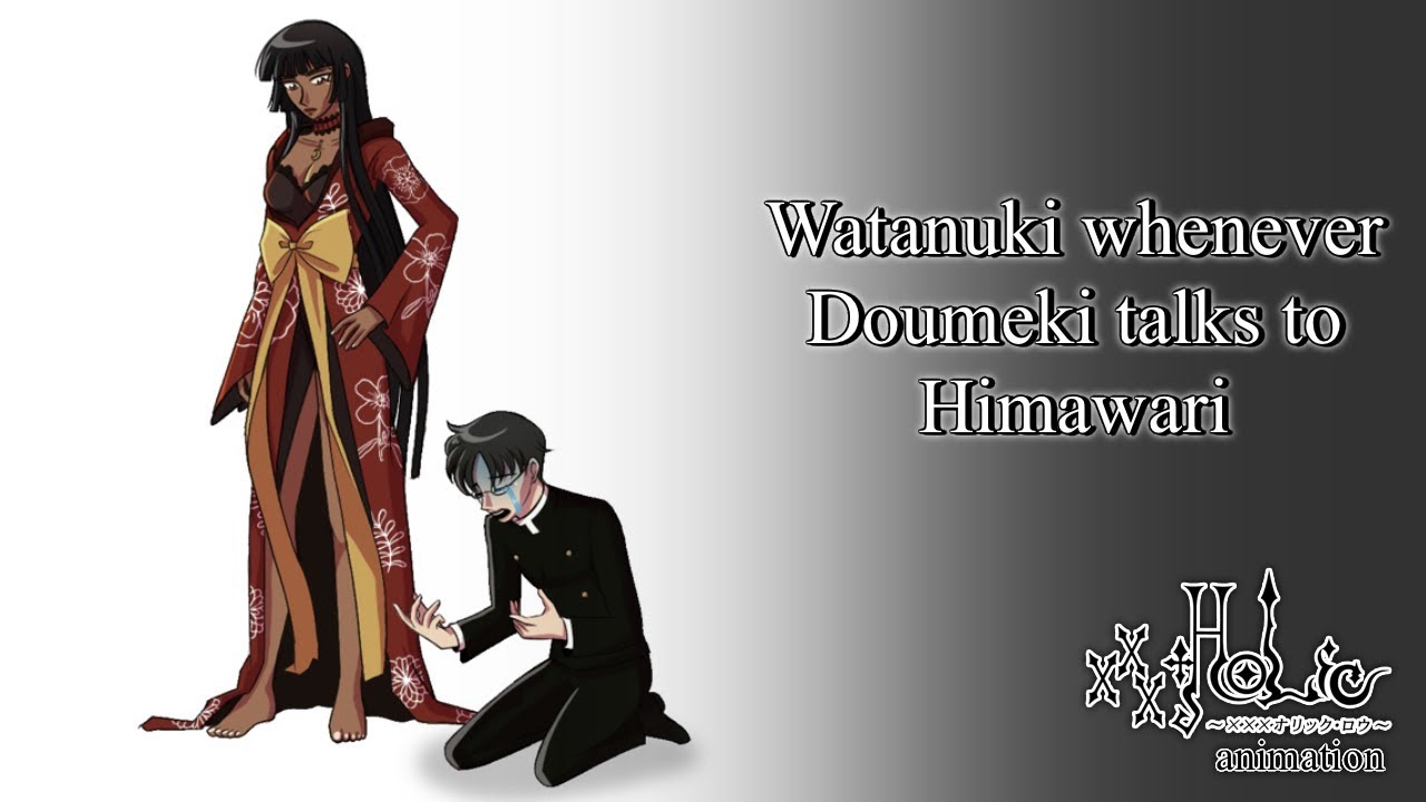 Watanuki whenever Doumeki talks to Himawari - xxxHolic Animation