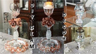 DIY DOLLAR TREE $7 GLAM WEDDING CENTERPIECE | $2 GLAM CANDLE HOLDER | DIY EASY \& CHEAP DECOR 2019