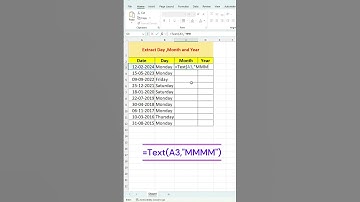 Extract Day, Month, & Year in Excel FAST!  #shorts #excel #exceltips #exceltricks
