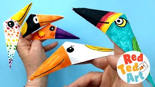 Paper Bird Finger Puppet - Easy Origami Bird Toy made from Recycled Paper