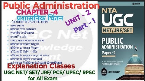 NTA UGC NET/Public Administration/Unit-2/Ch-4/प्रशासनिक चिन्तनpart1/#publicadministration#ugcnet2024