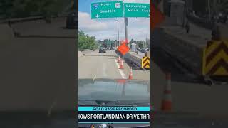 Dash cam video shows man driving through Portland parade