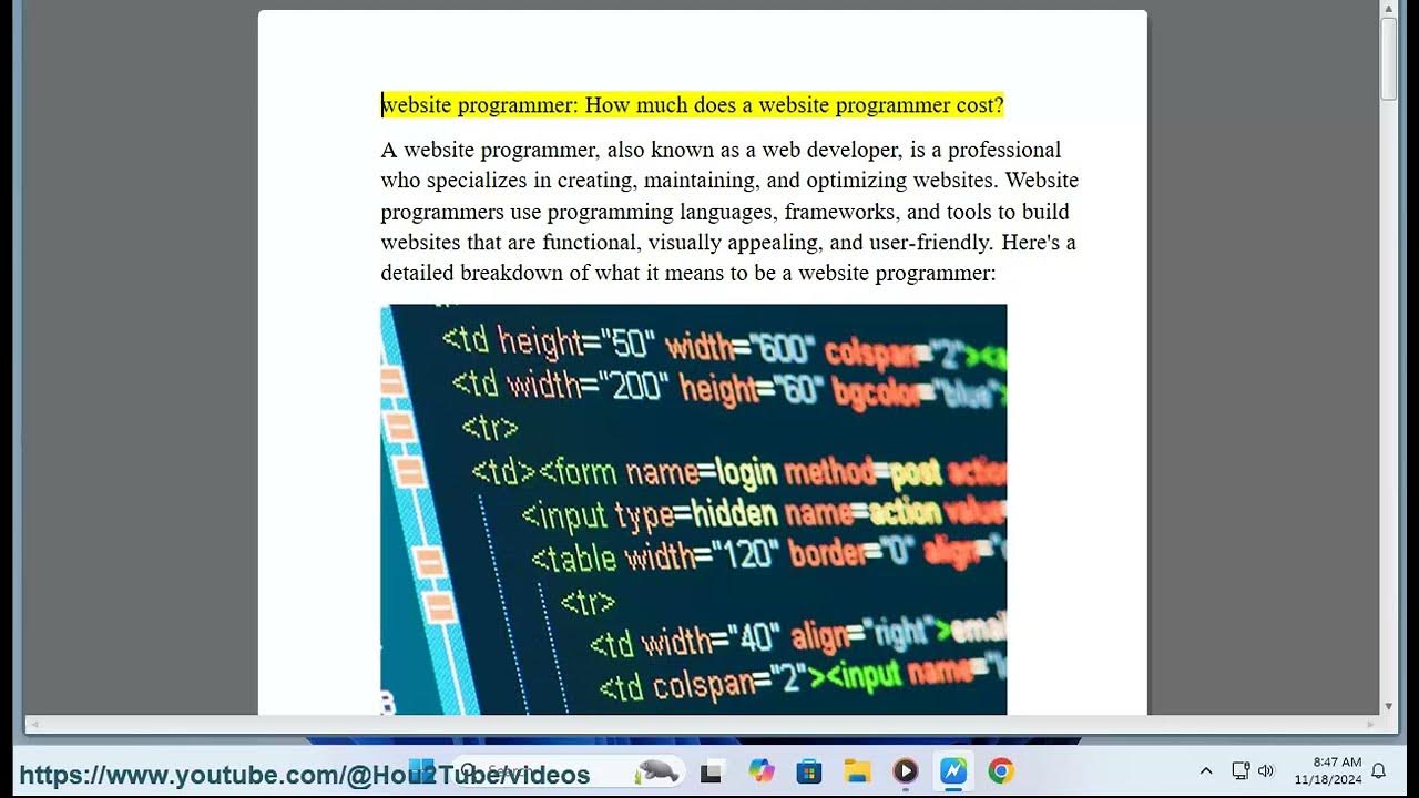 website programmer: How much does a website programmer cost? - YouTube