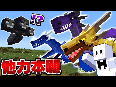 【マイクラ】ドラゴンだらけの世界で全てのドラゴンを飼いならす #番外編 ドラゴンに戦闘全部任せてみた【マインクラフト】