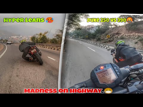 Duke 250 vs 390 🥵| Crazy run on a busy highway 🛣️😷||Full throttle 💦