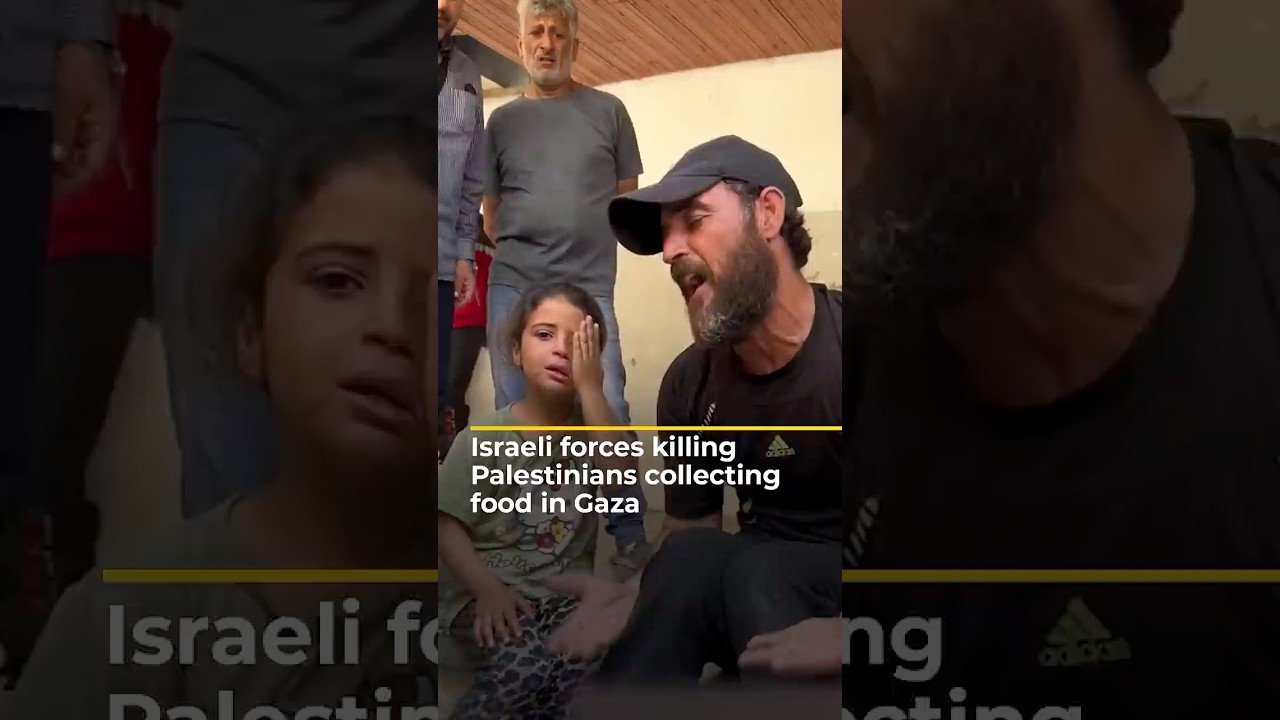 القوات الإسرائيلية تقتل فلسطينيين يجمعون الطعام في غزة | AJ #shorts
