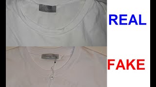 ⁣Áo phông Christian Dior thật vs giả. Cách phát hiện hàng giả Dior Paris tees.