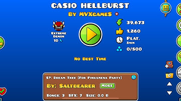 Me playing CASIO HELLBURST by MvXGames (Day 1) - Geometry Dash 2.2