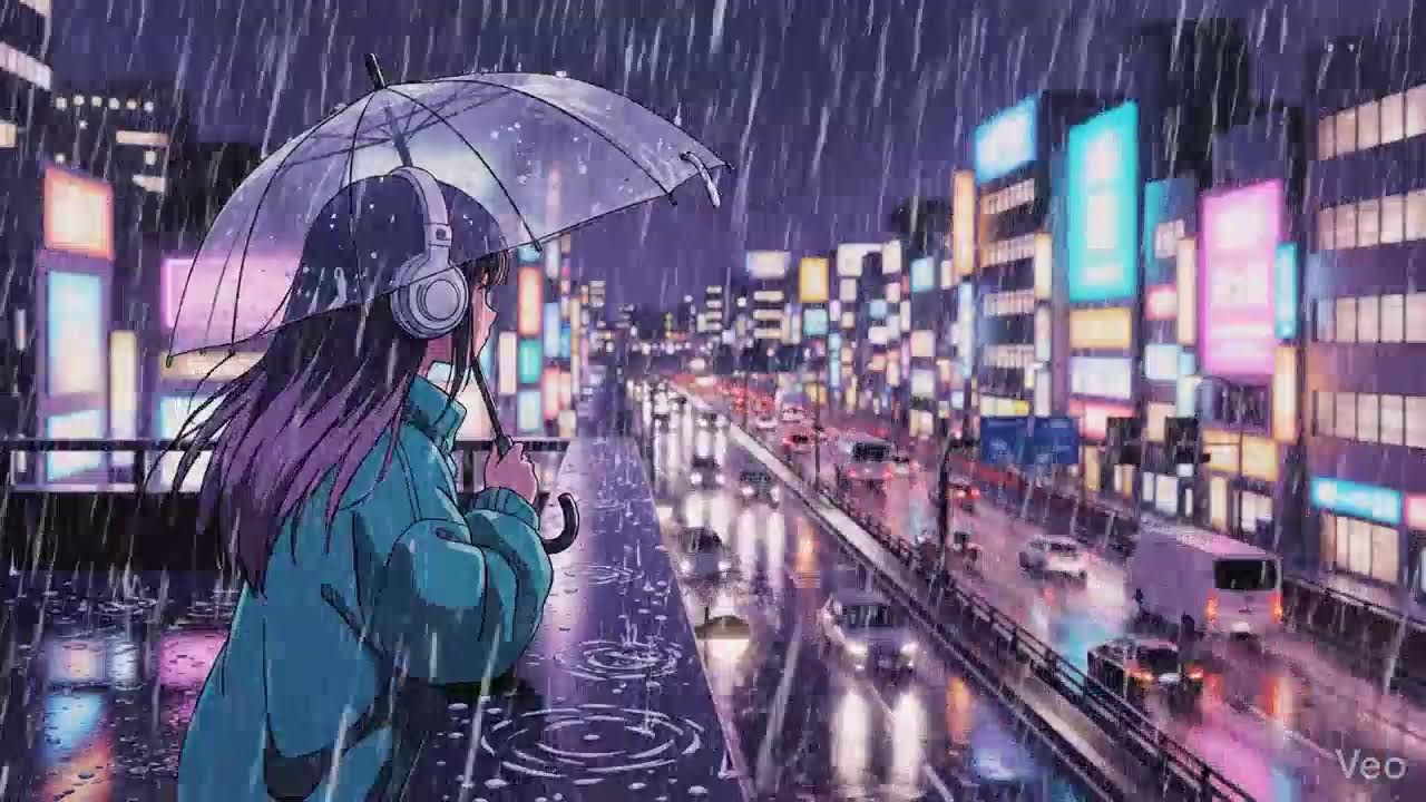 Rain Sounds in Neon City 🌧️ Lofi for Focus & Calm