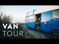 VAN TOUR | DIY VW LT31 Conversion for adventures, fully off-grid, with solar, shower & dry toilet