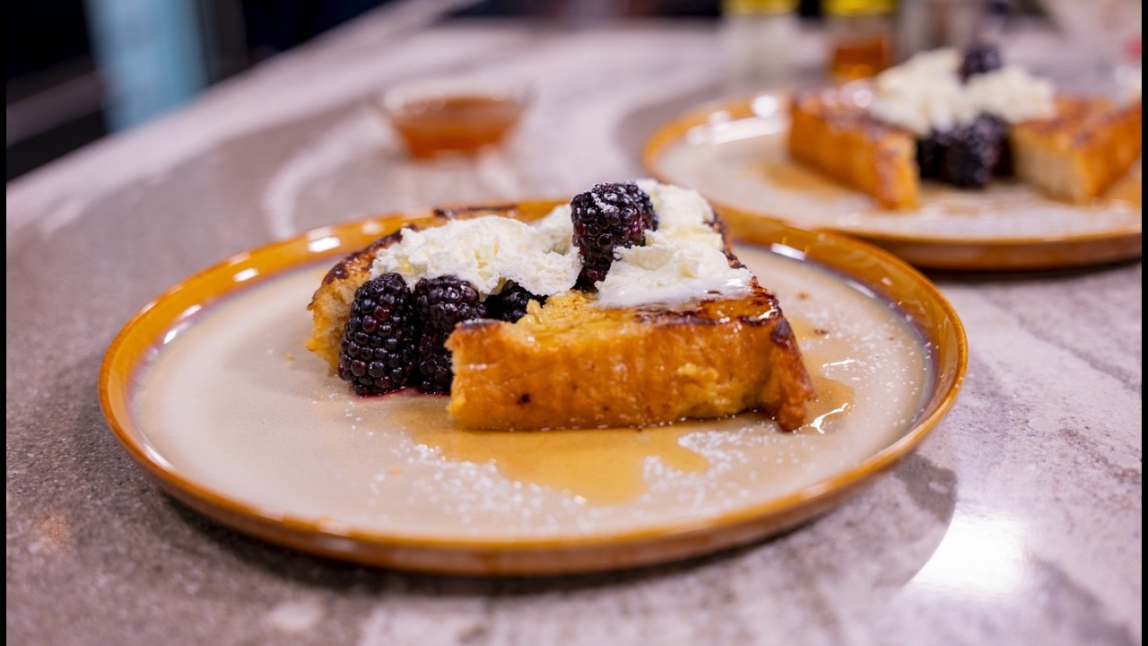 Custard French Toast with a Muscadine Syrup recipe from Chef Amanda Bell