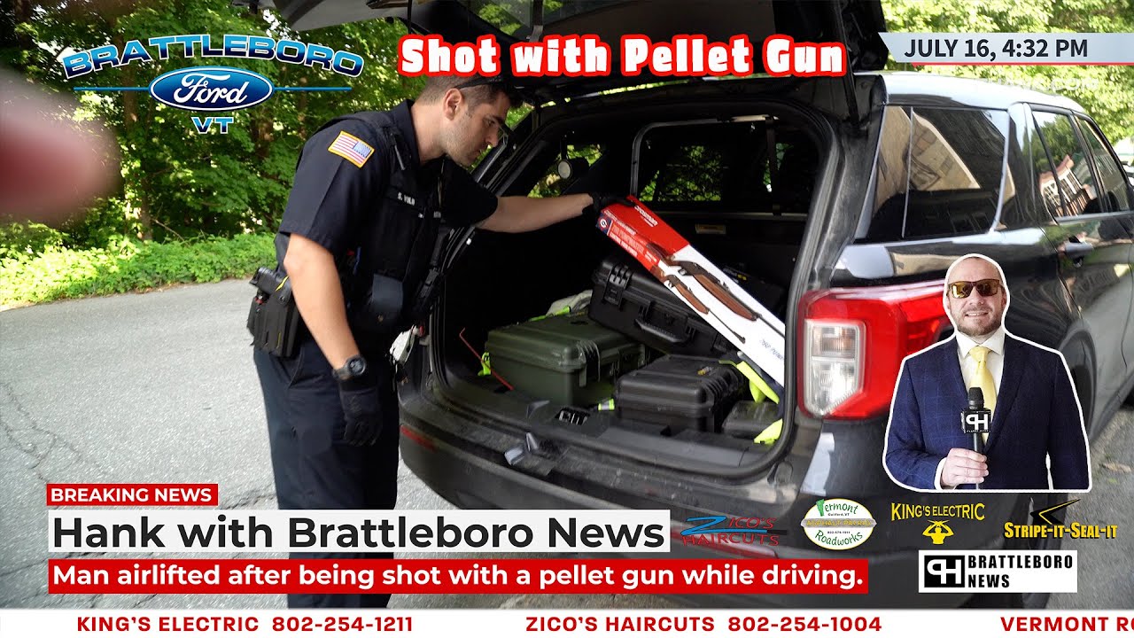 Man airlifted after being shot with a pellet gun while driving. # ...