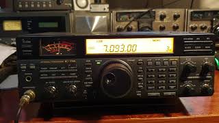 A quick play with the Icom IC736 HF/6m Transceiver on the 40m 7.093 Mhz Kandos Net.....