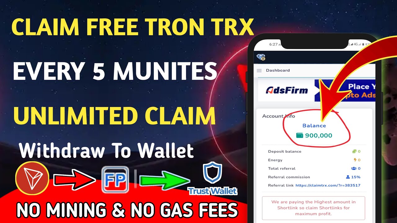 Claimtrx Website Review: Claim Free Tron Every 5 Minutes (Unlimited Claim) | Free Tron No Investment