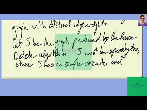 [Math] Prove that the reverse-delete algorithm always produces a minimum spanning tree when given
